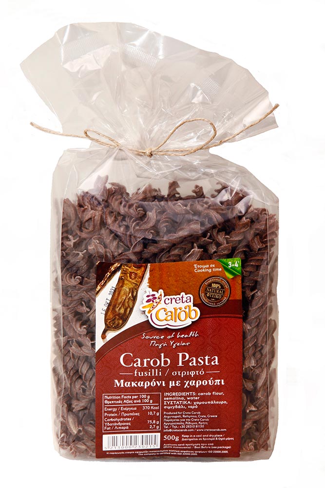 Carob pasta Fusili